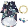 thumbnail image 1 of Camisa para perro con estampado de piña tropical, ropa para perro con gafas y collar, 1 of 8