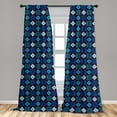 thumbnail image 4 of Ambesonne Geometric Curtains, Colorful Squares Line Art, Pair of 28"x84", Dark Lavender Sky Blue, 4 of 4