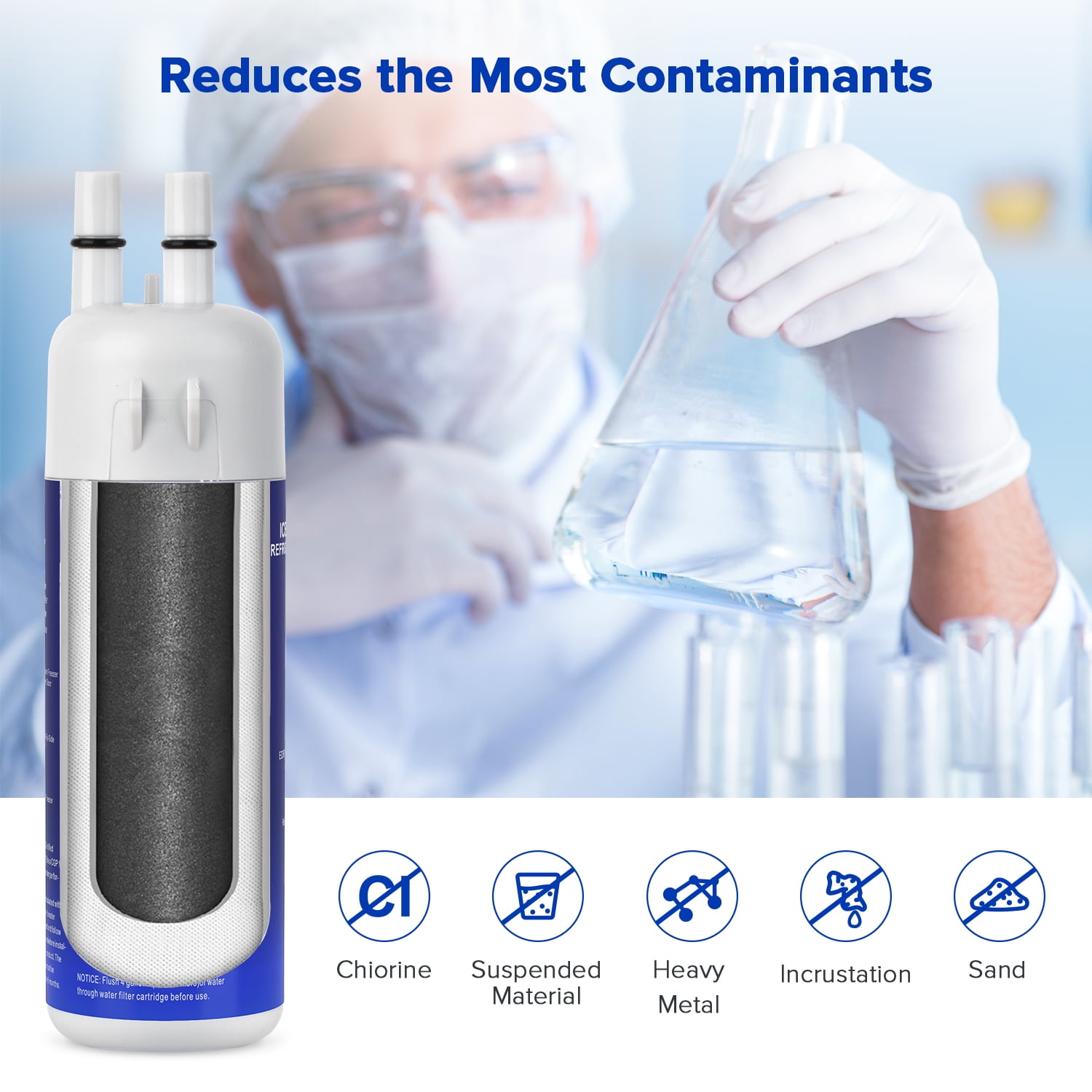 EDR1RXD1 Water Filter Replacement 1 Compatible with W10295370A W10295370 EDRIRXD1B 9081 46-9081 469081 46-9930 469930 9930 P5WB2L P8RFWB2L P8WB2L P4RFWB P5WB12NL and EDRD101G1W, 2-Pack
