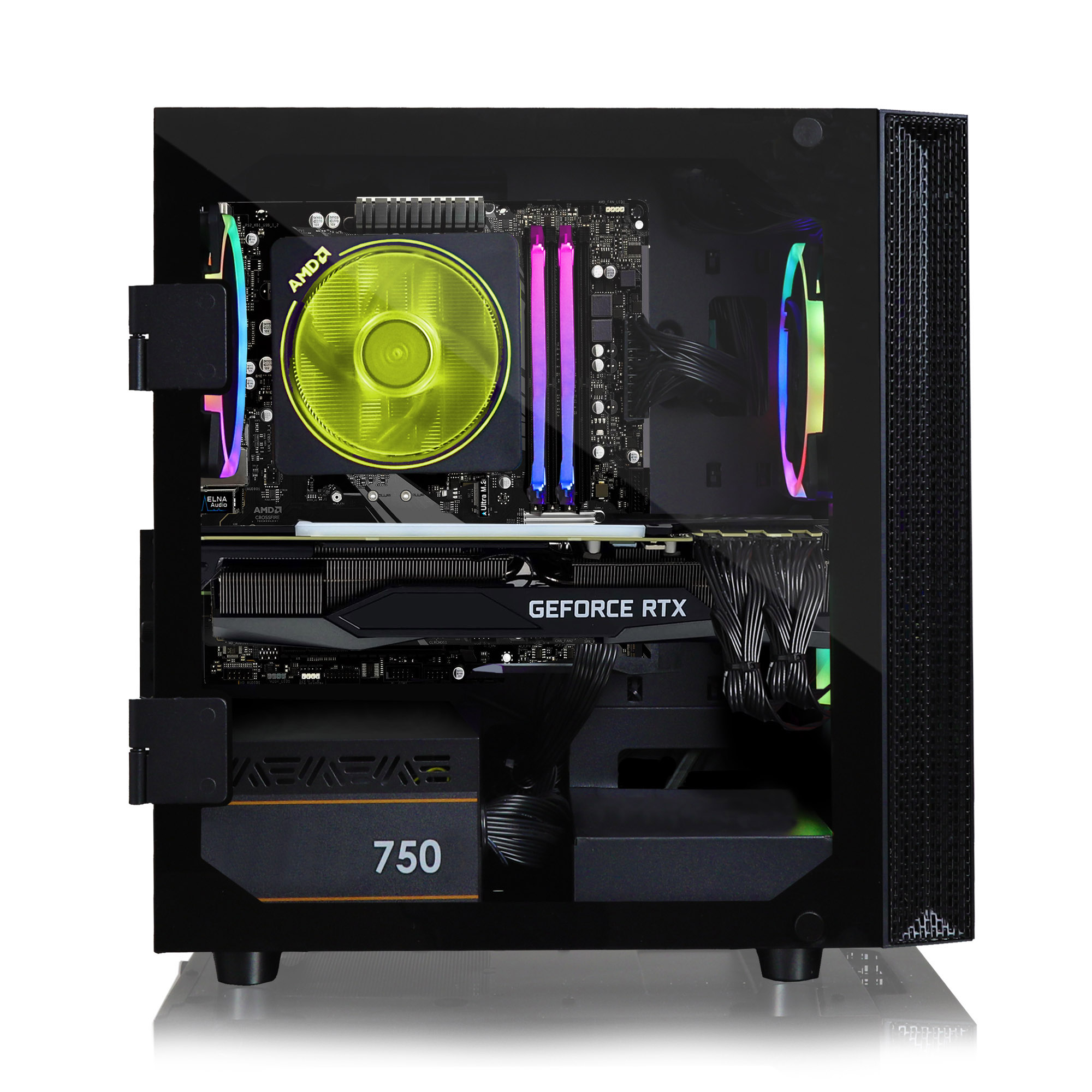CLX SET Gaming Desktop - AMD Ryzen 5 3600 3.6GHz 6-Core Processor, 16GB DDR4 Memory, GeForce RTX 3060 Ti 8GB GDDR6 Graphics, 480GB SSD, 2TB HDD, WiFi, Windows 10 Home 64-bit