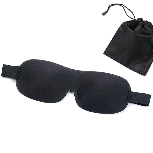 Sleep Eye Mask Adjustable 3D Contoured Cup Sleep Eyeshade Eye Cover with Pouch