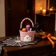 thumbnail image 2 of Halloween Boho Cotton Rope Basket with Handle,Woven Ghost Boo Candy Bucket for Trick-or-Treat Party Favor Gift Storage Display, 2 of 6
