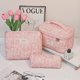 thumbnail image 5 of Pisexur Belleza Maquillaje Bolsa de cosméticos portátil acolchada de gran capacidad, bolsa de almacenamiento floral acolchada, bolsa de almacenamiento para artículos de tocpara mujeres y hombres, 5 of 5
