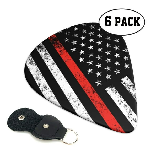 6 Pack Guitar Picks Plectrums Firefighter Firefighting Flag Guitar Pick Guitar Picks for Women Men Beginner Guitar Palyers