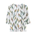 thumbnail image 5 of Domzest Womens Half Sleeve Tops Crew Neck Boho Floral Graphic Shirt Lightweight Loose Fit Dressy Casual Tunic Tops White S, 5 of 6