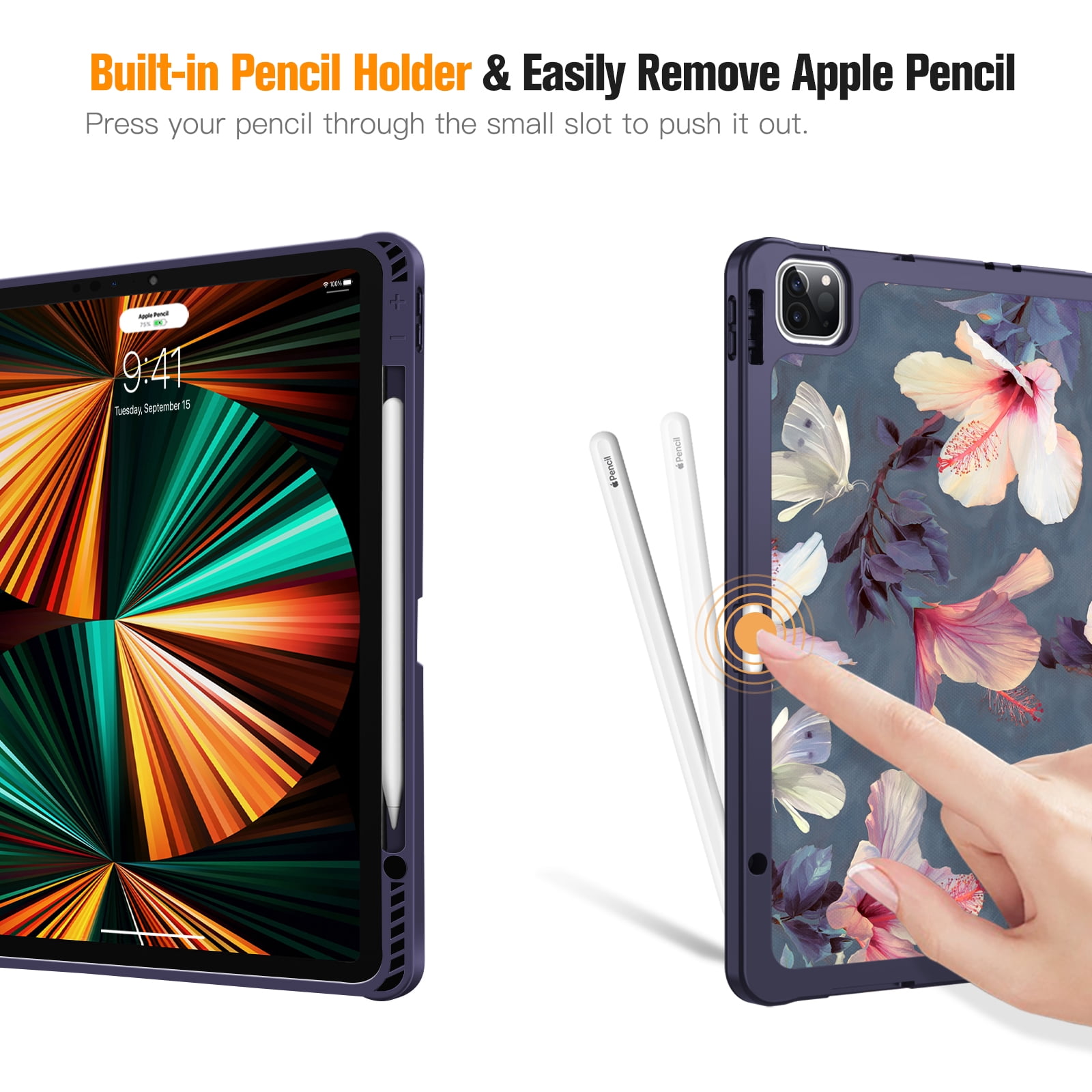 Fintie TPU Case with Pencil Holder for iPad Pro 12.9-inch 5th/4th/3rd Generation - Slim Soft TPU Protective Cover with Auto Wake/Sleep for iPad Pro 12.9 (2021/2020/2018)