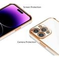 thumbnail image 2 of for iPhone 14 Pro Max Case 6.7 inch,Cute Plating Edge Love Hearts Pattern with Camera Lens Protection Phone Cover for Girls Women,White, 2 of 9