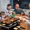 thumbnail image 3 of CUSIMAX Raclette Grill Table de Gril Électrique Portable 2 en 1 Gril BBQ Coréen Intérieur & Raclette au Fromage, Plaque Antiadhésive Réversible, Crêpière avec A, 3 of 7
