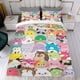 thumbnail image 4 of Squishmallow Conjunto de sábanas temático, trío de piezas, cómodo y amigable con la piel, diseño único, regalo de decoración para el hogar para familiares, amigos y fans, 90 cm * 190 cm, 4 of 6
