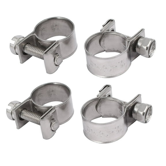 12mm-14mm 304 Stainless Steel Screw Mounted Adjustable Pipe Hose Clamps 4pcs