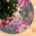 thumbnail image 5 of FMSHPON Watercolor Rose Xmas Christmas Tree Skirt Stand Mat for Holiday Party Decoration Indoor Outdoor 36 inches, 5 of 6