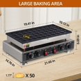 thumbnail image 2 of Commercial Waffle Maker with Non Stick Plates and Adjustable Temperature Timer, Electric Dutch Pancake Dorayaki Machine for Hotel Bakery Restaurant Home, 2 of 7