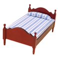 thumbnail image 3 of Cama de Madera en Miniatura, Muebles en Miniatura, Modelo de Decoración, Accesorios de Decoración de en Miniatura, Accesorios de Rojo Sunnimix Cama de miniaturas de casa de muñecas, 3 of 8
