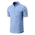thumbnail image 4 of Fexilor Men's Short Sleeve Button Henley Shirts, Stand Collar Casual and Dress Tops with Pocket, 4 of 8