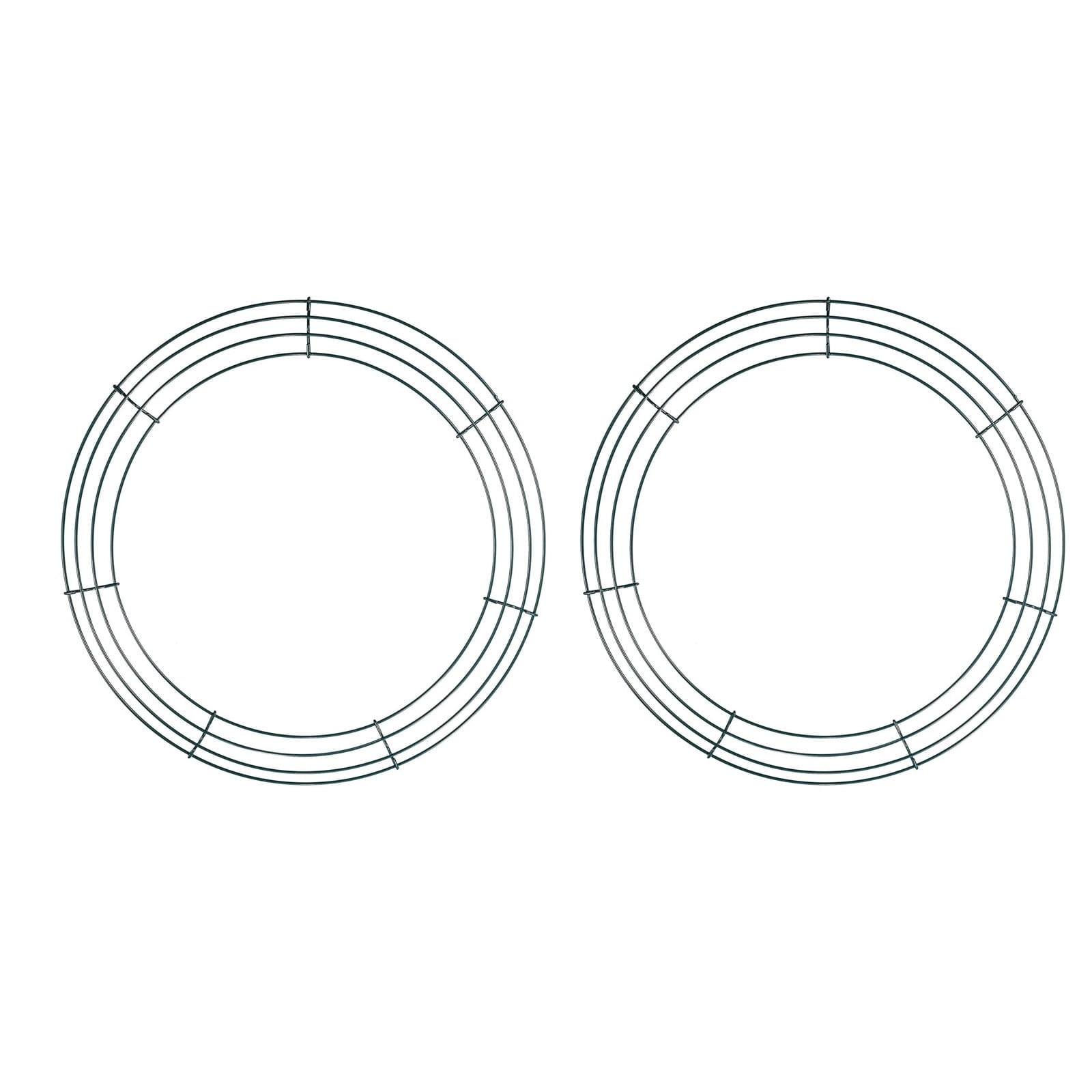 14 Inch Wire Wreath Frame, Round Metal Wreath Form for DIY Crafts, and Home Decor, Dark Green Wire Frame for Christmas Halloween & Weddings 3PCS