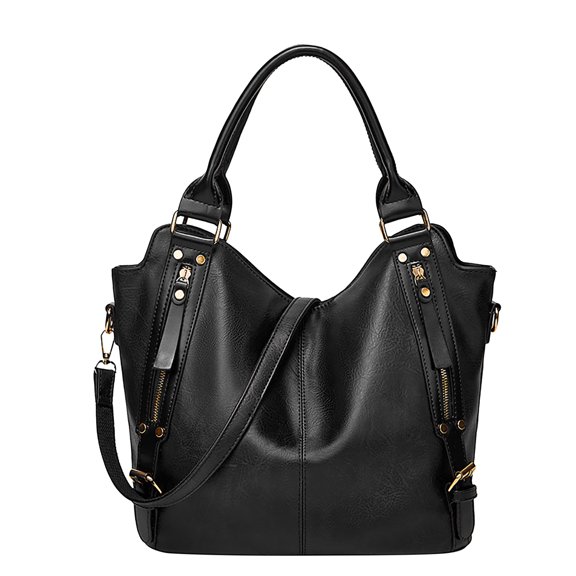 Stylago Tote Bag for Women Leather Shoulder Bags Fashion Hobos Bags Large Purse and Handbags with Adjustable Strap Black