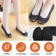 thumbnail image 4 of Calcetines invisibles con encaje para mujer - 6 pares, forros con agarre en el tobillo para mocasines, zapatillas y zapatos planos - Corte ultrabajo, antideslizantes con correas de silicona, 4 of 6