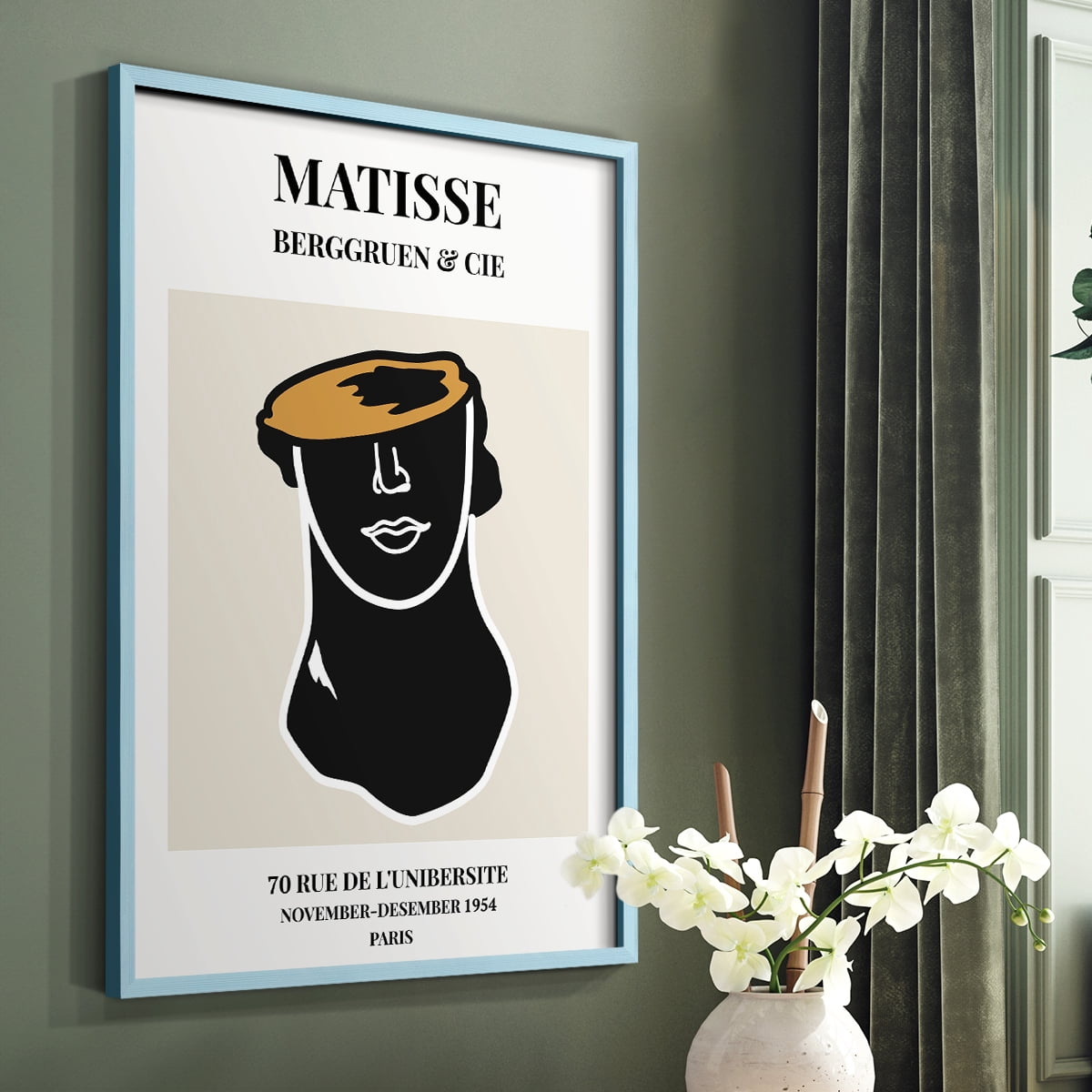 Matisse CXXII Framed Print in Blue Solid Wood 8 x 10 Framed Print