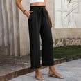 thumbnail image 7 of SCSAlgin Generic Women's Linen Summer Palazzo Pants Flowy Wide Leg Beach Pants with Pockets, 7 of 7