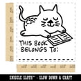 thumbnail image 2 of Reading Cat This Book Belongs To Self-Inking Rubber Stamp Ink Stamper - Blue Ink - Large 1-1/2 Inch, 2 of 7