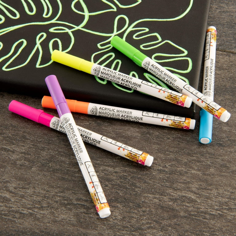 Royal & Langnickel Neon Acrylic Markers, 6 Colors photo 4