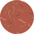thumbnail image 1 of Ahgly Company Machine Washable Indoor Round Transitional Bright Orange Area Rugs, 4' Round, 1 of 7