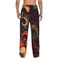 thumbnail image 2 of Bixox Men's Fiery Floral Pattern Patterned Pajama Pants with Pockets Lounge Clothes for Home, 2 of 5