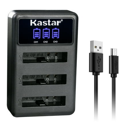 Image of Kastar LCD Triple USB Battery Charger Compatible with Canon Digital IXUS 30 Digital IXUS 40 Digital IXUS 50 Digital IXUS 55 Digital IXUS 60 Digital IXUS 65 Digital IXUS 70 Camera