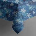 thumbnail image 3 of Blue Christmas Snowflake Pattern Rectangle Tablecloth 60"x120",Waterproof Polyester Rectangle Table Cloth, Wipeable Spillproof Polyester Tablecloth for Dining, Camping, Indoor and Outdoor, 3 of 6