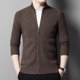 thumbnail image 2 of Cárdigan de punto para hombre, suéter de lana pura para otoño e invierno, cuello alto, informal, grueso, suelto, estilo coreano, abrigo de temperamento para hombre, 2 of 4