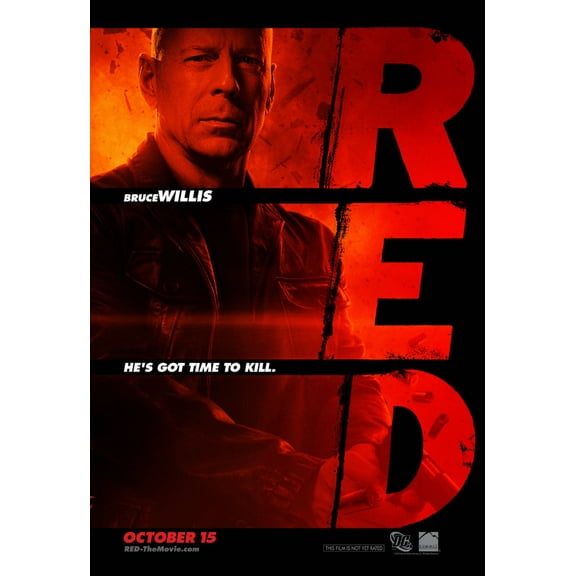 Red Movie poster 12x16 Art Print on Metal Sign 12in x 16in Multi-Color Square Adults Poster Time
