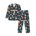 thumbnail image 1 of Balery Colorful Mushrooms Pijama para Hombre de Dos Piezas con Manga Larga, Conjunto de Dormir y Descanso Suave con Bolsillos-XX-Large, 1 of 7