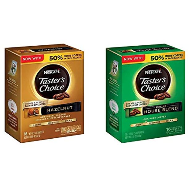Nescafe Tasters Choice Instant Coffee Beverage, Hazelnut, 16 Count