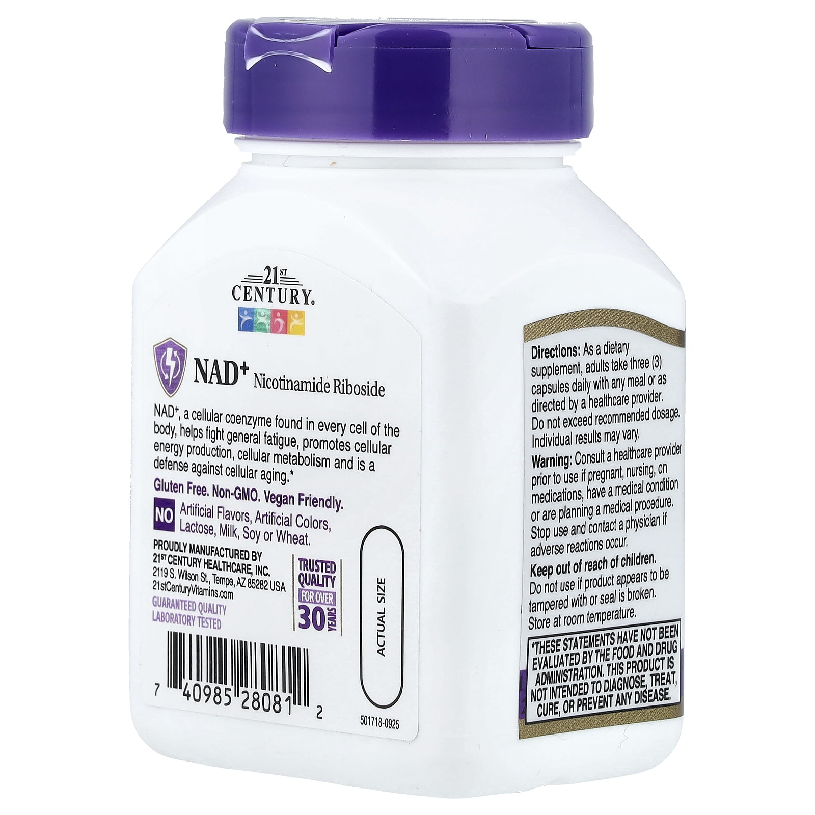 21st Century NAD+, 90 Vegetarian Capsules (100 mg per Capsule)