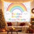 thumbnail image 3 of Rainbow Breaths Happy Hearts Scene with Clouds and Arrows, Cheerful Illustration for Kids, Wall Decor, Back to School Gift, Tapestry Wall Hanging for Bedroom and Playroom, 3 of 7