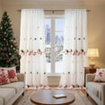thumbnail image 5 of Fmbmuo White Christmas Curtains Santa Claus UV Resistant Semi-Sheer Decorations， Fade Proof 1 pcs Rod Pocket Bohemian Window Curtains， Bedroom/Living Room,84 Inch, 5 of 5