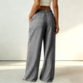 thumbnail image 5 of FchengtaiS Women's Pinstripe Striped Dressy Pants High Waist Wide Leg Business Work Pants Casual Loose Slacks Trousers with Pockets, 5 of 7