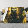 thumbnail image 1 of Balery Tree Meditating Raccoon Manta de Franela con Dibujo, Lujo Ultra Suave y Cálido, Antipelusa y Resistente a las Arrugas para Cama, Sofá, Camping -60"x50", 1 of 6