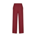 thumbnail image 5 of Aloohaidyvio Pants,Women Casual Solid High Waist Loose Pocket Straight Buttons Long Pants, 5 of 5