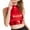 Red, variant on Women's wrap-around patent leather solid color tube top shirt performance tops