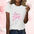 thumbnail image 6 of Ounisa Love Heart Bows Graphic Tees Cute Shirt Women Loose Fit Short Sleeve Top Valentines Shirts, 6 of 9