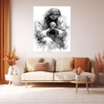 thumbnail image 2 of Mudket Jesus Canvas Wall Art, Black and White Praying Jesus Christ Canvas Print, Religious Christian Catholic Wall Decor for Bedroom Prayer Room Church, Framed Ready to Hang - 12"L x 8"W, 2 of 10