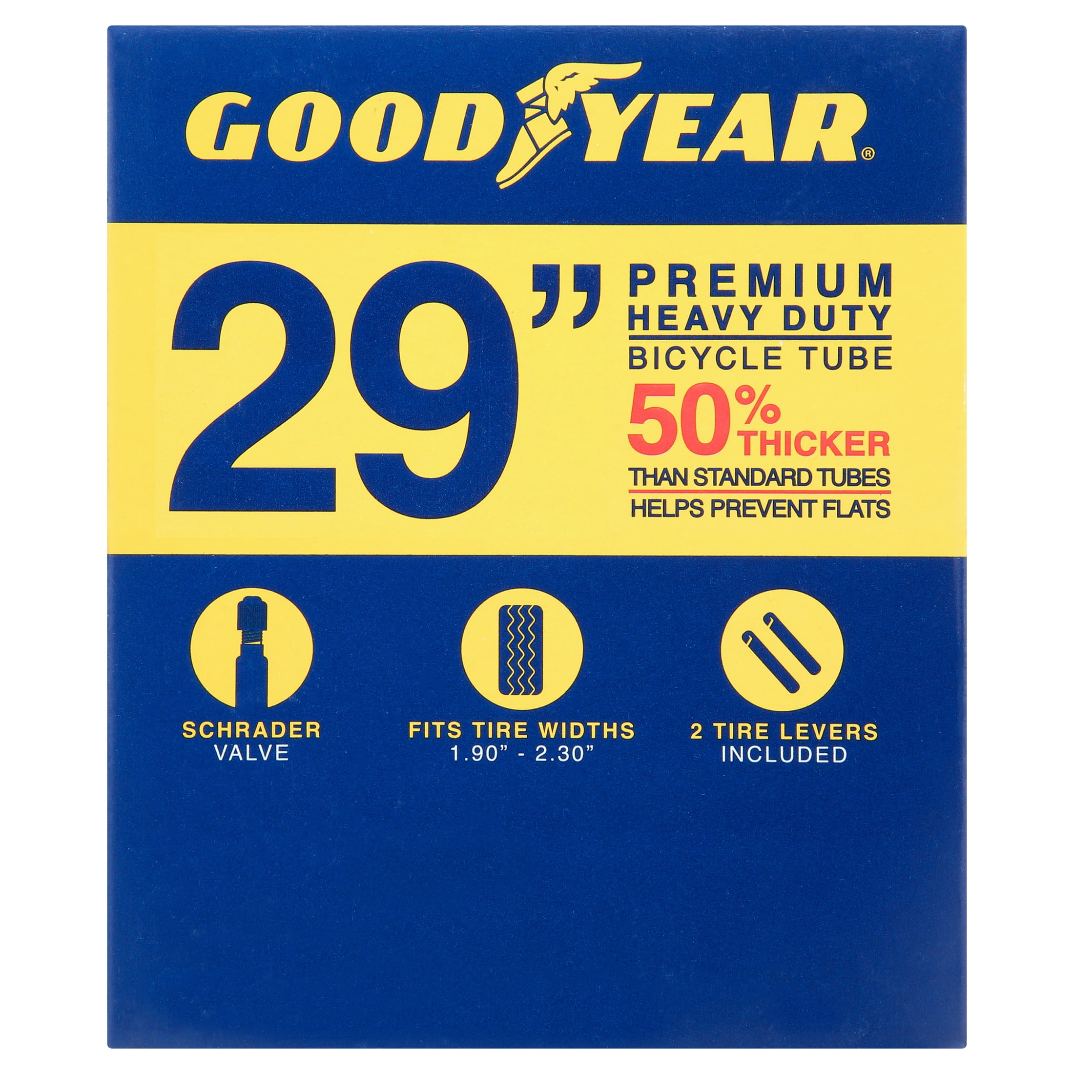 Goodyear Tires 29 in. x 1.9 in. 2.3 In. Heavy Duty Bike Tube Black Standard Schrader Valve Walmart