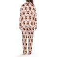 thumbnail image 3 of Lotusprinthandmade Cute Fall Highland Cow Graphic All-over Print Satin Pajamas Set (M), fall highland cow pajama set, autumn cow sleepwear, 3 of 7