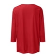 thumbnail image 6 of Bexdxz Cute Ghost Pumpkin Halloween 3/4 Sleeve Shirts for Women Funny Bat Graphic Crew Neck Three Quarter Length Tee Fall Casual Holiday Top Red S, 6 of 6