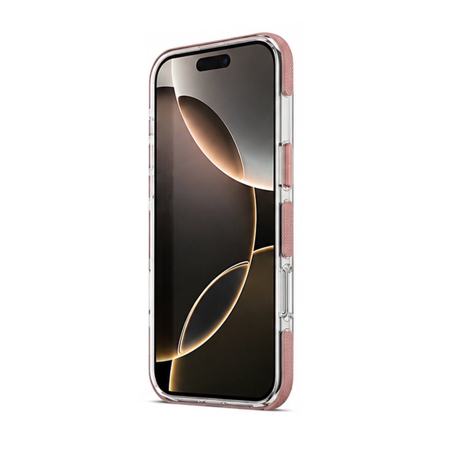 Clear Hard Back Magnetic Case with Camera Kickstand for iPhone 17 Pro Max - Pink