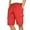 #007-Red, variant on Xyxonk Men's Camo Cargo Shorts Relaxed Fit Solid Color Shorts Hiking Outdoor Multi-Pocket Drawstring Below Knee Vintage Cargo Shorts Black S