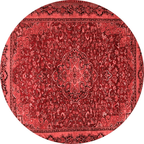 Ahgly Company Indoor Round Persian Red Traditional Area Rugs, 3' Round