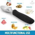 thumbnail image 5 of Zulay Kitchen Stainless Steel Ice Cream Scoop with Rubber Grip - Black, 5 of 7