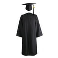 thumbnail image 2 of sunsanly 1 Set Graduation Gown Hat Tassel Zipper V Neck Loose Solid Color 2023 High School Bachelor Academic Dress Student Supplies, 2 of 8